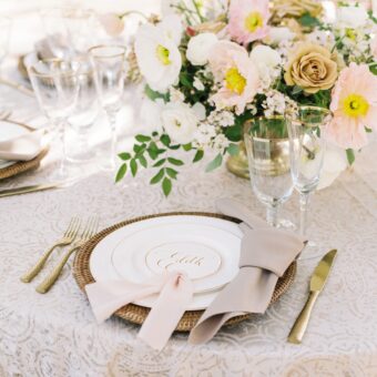 place setting with linens